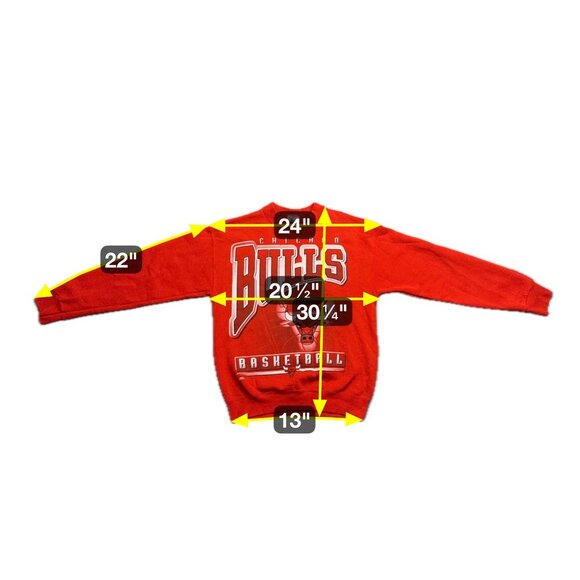 Vintage Chicago Bulls Crewneck Basketball Sweatshirt NBA Graphic Red - Picture 7 of 7